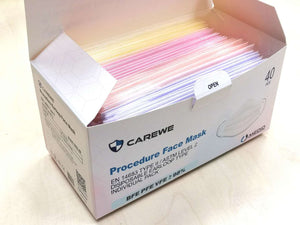 6. CAREWE 醫用口罩 - 顏色系列 (成人尺寸, 40片/盒, 獨立包裝)