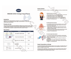 Wisdom COVID-19 Antigen Rapid Test kit (3 Type of sample collection methods)